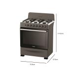 SANKEY ESTUFA A GAS DE 30" 6 QUEMADORES COLOR NEGRA