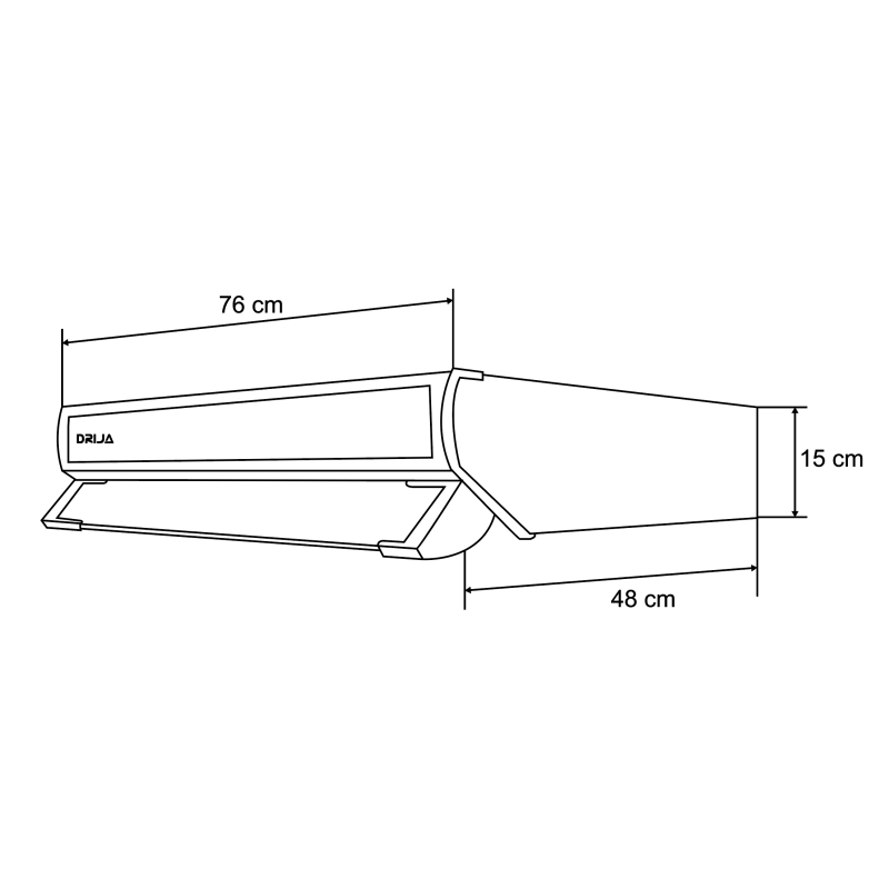 DRIJA EXTRACTOR DE GRASA DE 76.2CM COLOR NEGRO COMPATTO