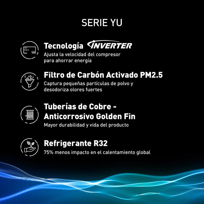 PANASONIC AIRE ACONDICIONADO DE 18255BTU INVERTER GAS R32 YU18AKV