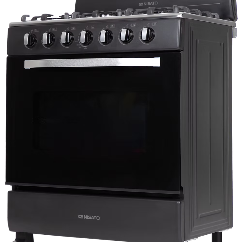 Nisato Estufa con horno 30" 6 quemadores negro hierro fundido ne7630