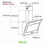 DRIJA EXTRACTOR DE GRASA 75CM TIPO CHIMENEA DIAMONDS