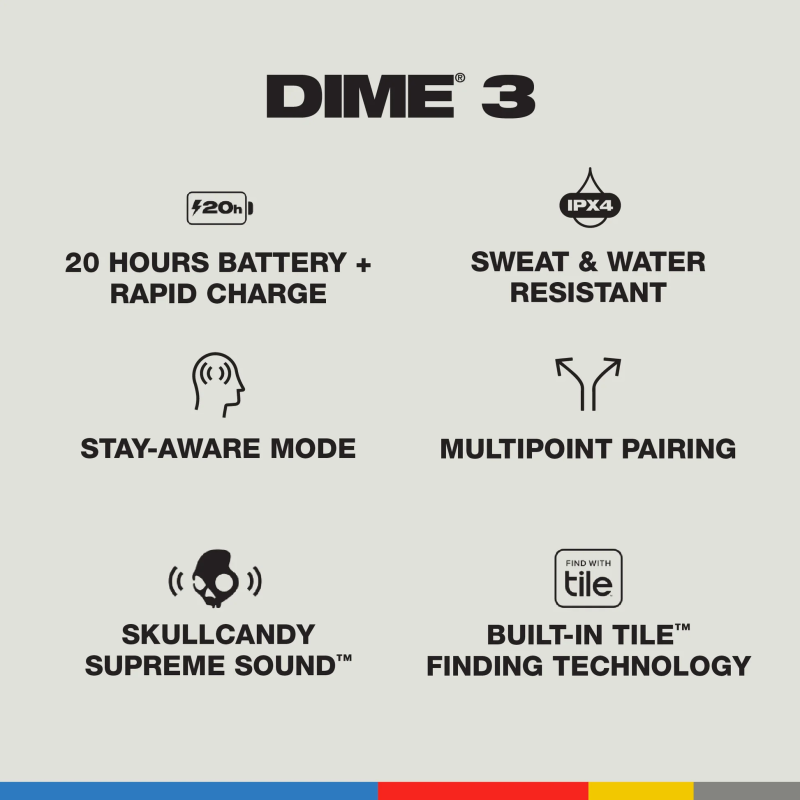 Skullcandy Audífonos dime 3 true wireles true black r740