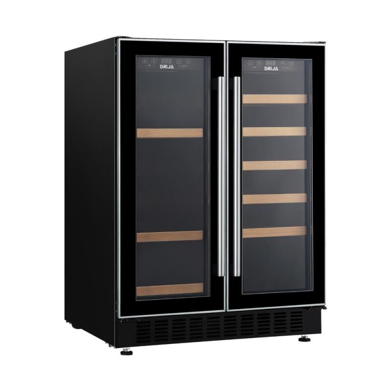 DRIJA VINERA EMPOTRABLE PARA 20 BOTELLAS Y 63 LATAS CON DOBLE ZONA INVERTER BERE