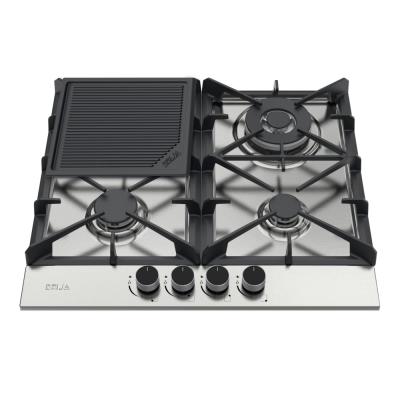 DRIJA ESTUFA EMPOTRABLE A GAS DE 58CM 4 QUEMADORES CON PLANCHA DE HIERRO MILAN60