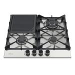 DRIJA ESTUFA EMPOTRABLE A GAS DE 58CM 4 QUEMADORES CON PLANCHA DE HIERRO MILAN60