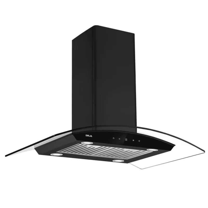 Drija Extractor de grasa negro tipo isla prisma touch 90