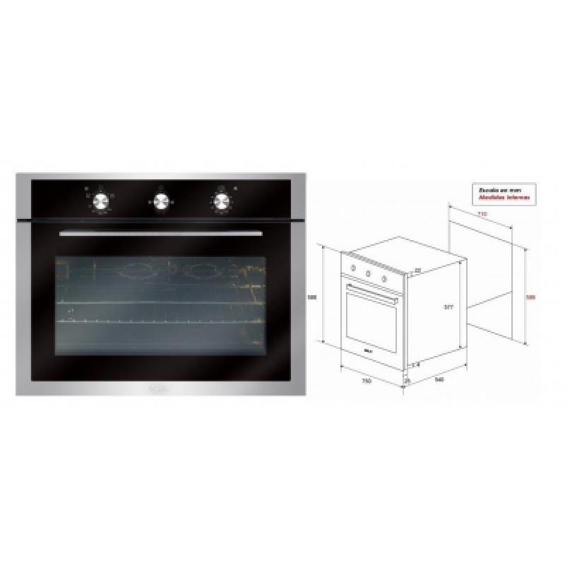 DRIJA HORNO EMPOTRABLE A GAS ROMA 76