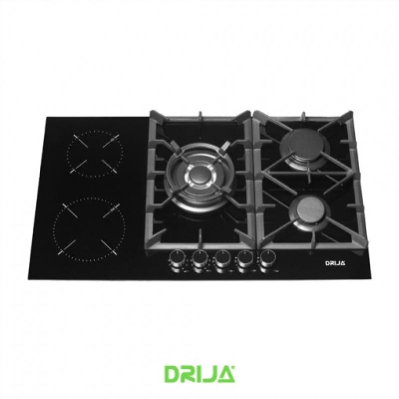 DRIJA ESTUFA EMPOTRABLE DUAL(GAS Y ELECTRICO) DE 5 QUEMADORES SICILIA 90