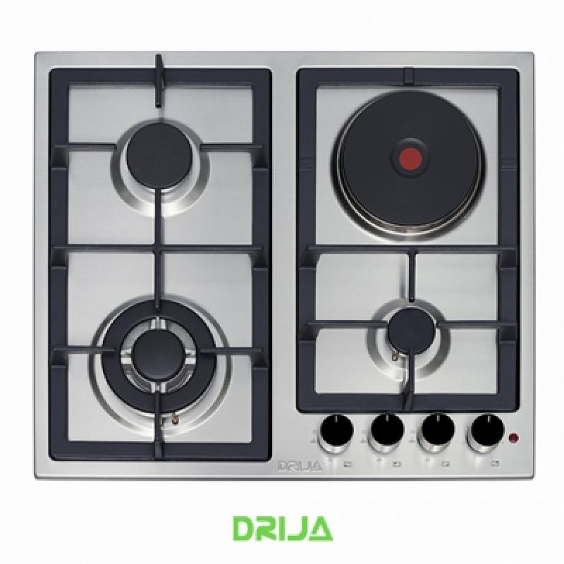 DRIJA ESTUFA EMPOTRABLE DUAL (GAS Y ELECTRICA) DE 4 QUEMADORES VERONA 60 DUAL