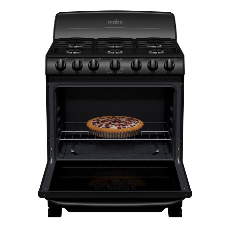 Mabe Estufa de 30" a gas 6 quemadores color negro em7620