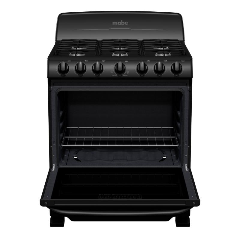 Mabe Estufa de 30" a gas 6 quemadores color negro em7620
