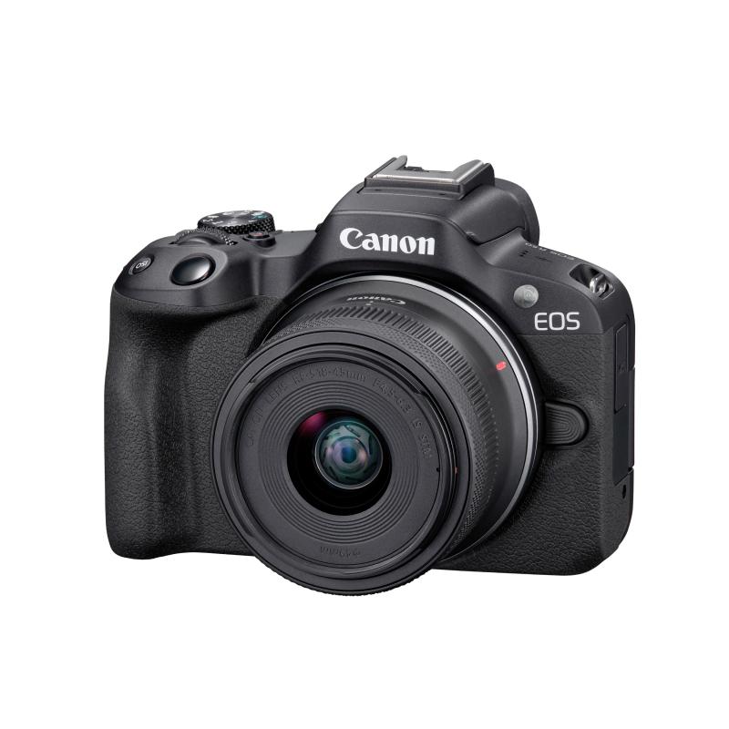 CANON CAMARA EOS R50 MIRRORLESS DE 24.2MP + LENTE RF-S 18-45 F/4.5-6.3 IS STM KIT