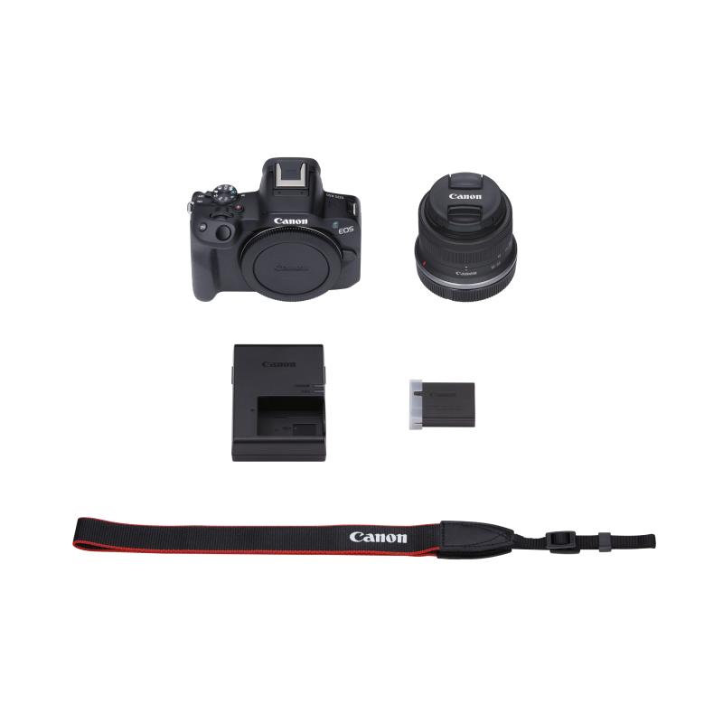 CANON CAMARA EOS R50 MIRRORLESS DE 24.2MP + LENTE RF-S 18-45 F/4.5-6.3 IS STM KIT