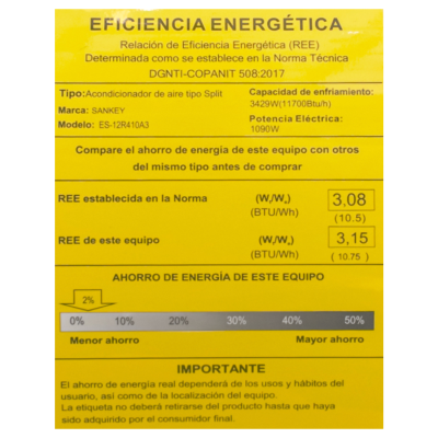 Sankey Aire acondicionado split 11700btu no inverter blanco