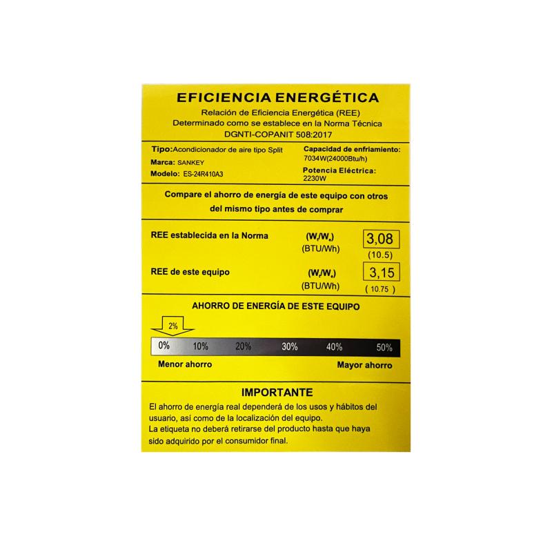 Sankey Aire acondicionado split de 24000btu no inverter es24r410a