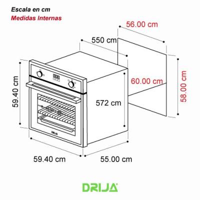 DRIJA HORNO EMPOTRABLE A GAS EUROPA 60