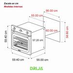 DRIJA HORNO EMPOTRABLE A GAS CON FUNCION GRILL EUROPA 60