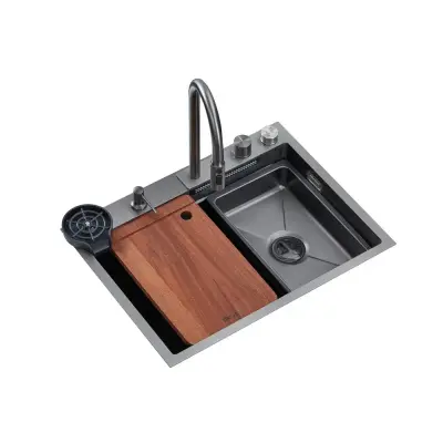 Drija Fregador empotrable con grifo cascada multifuncional 68cm cirella