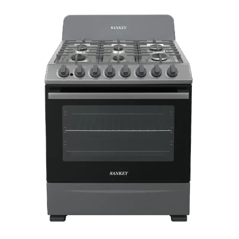 Sankey Estufa a gas de 30" con 6 quemadores gris titanio tt6
