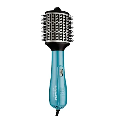 Babyliss pro Cepillo de aire caliente iónica 3½" ovalado nano azul titanium350ux