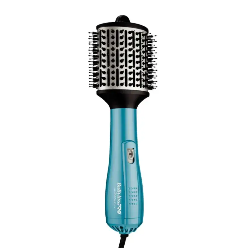 Babyliss pro Cepillo de aire caliente iónica 3½" ovalado nano azul titanium350ux