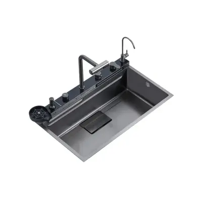 Drija Fregador con grifo multifuncional con 3 modos en acero inoxidable de 75cm amalfi