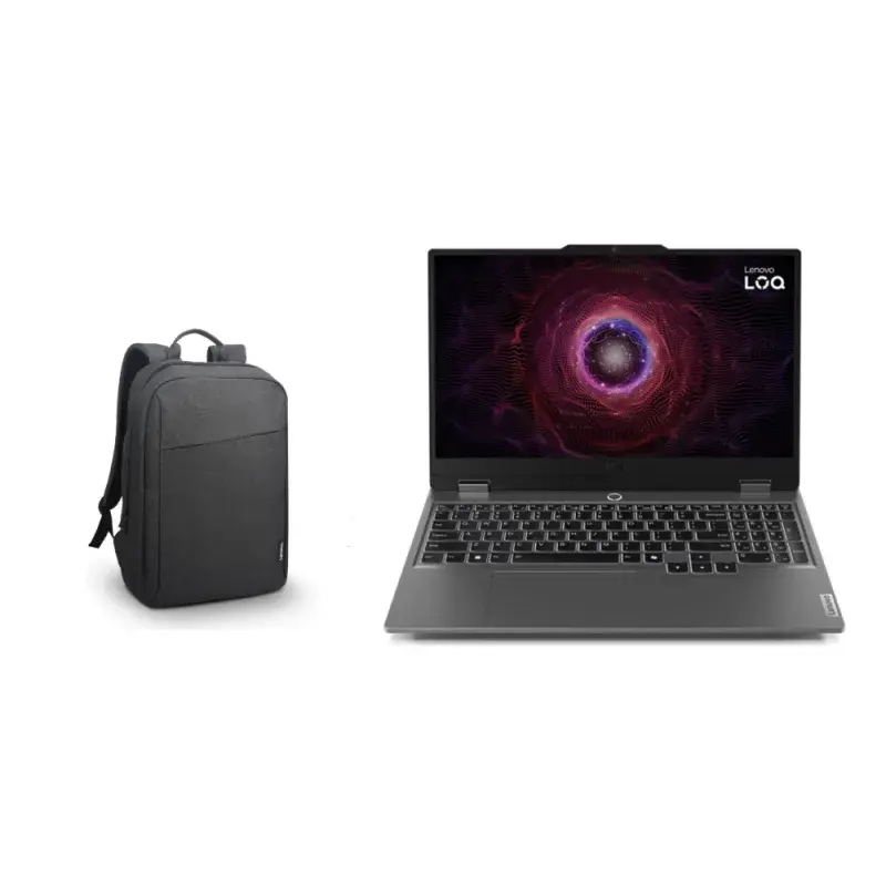Lenovo Laptop loq 15.6" ryzen5 16gb ram 512gb ssd wndows 11 home sl gris luna arp9 + mochila lenovo 83jc003t