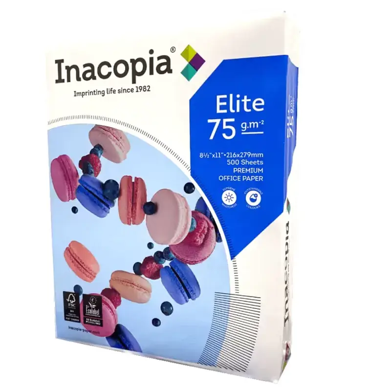 Inacopia Resma de papel bond carta 8,5" x 11" elite 75 500 hojas 20 lb
