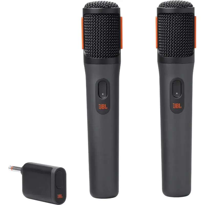 Jbl 2 micrófonos inalámbricos partybox recargables 2.4 ghz