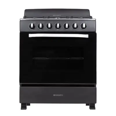 Nisato Estufa con horno 30" 6 quemadores negro hierro fundido ne7630