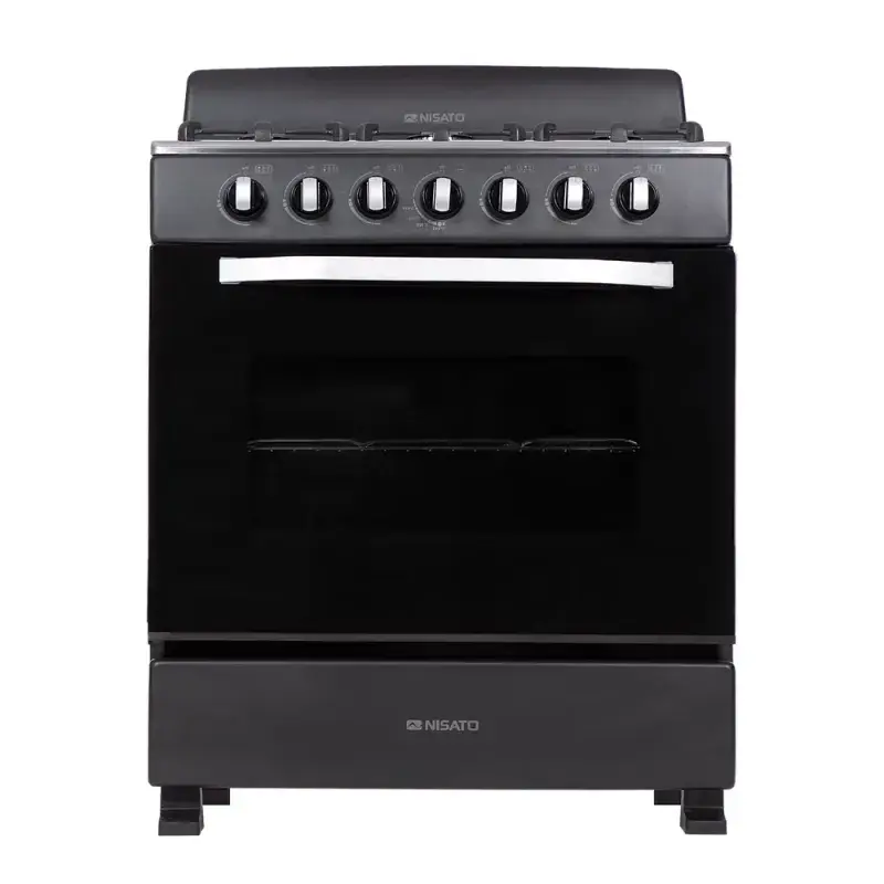 Nisato Estufa con horno 30" 6 quemadores negro hierro fundido ne7630