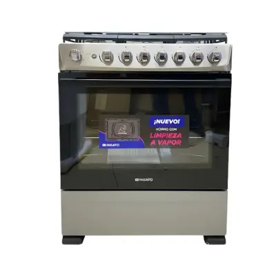 Nisato Estufa con horno 30" 6 quemadores hierro fundido ne7774