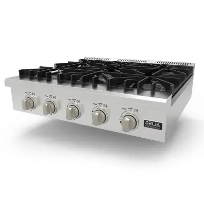 Drija Estufa semi-profesional 76cm de hierro colado 5 quemadores potenza