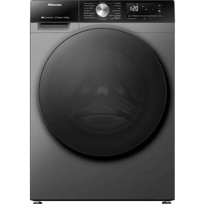 Hisense Lavadora secadora 2en1 15kg - 10kg carga frontal color gris wd3s1543