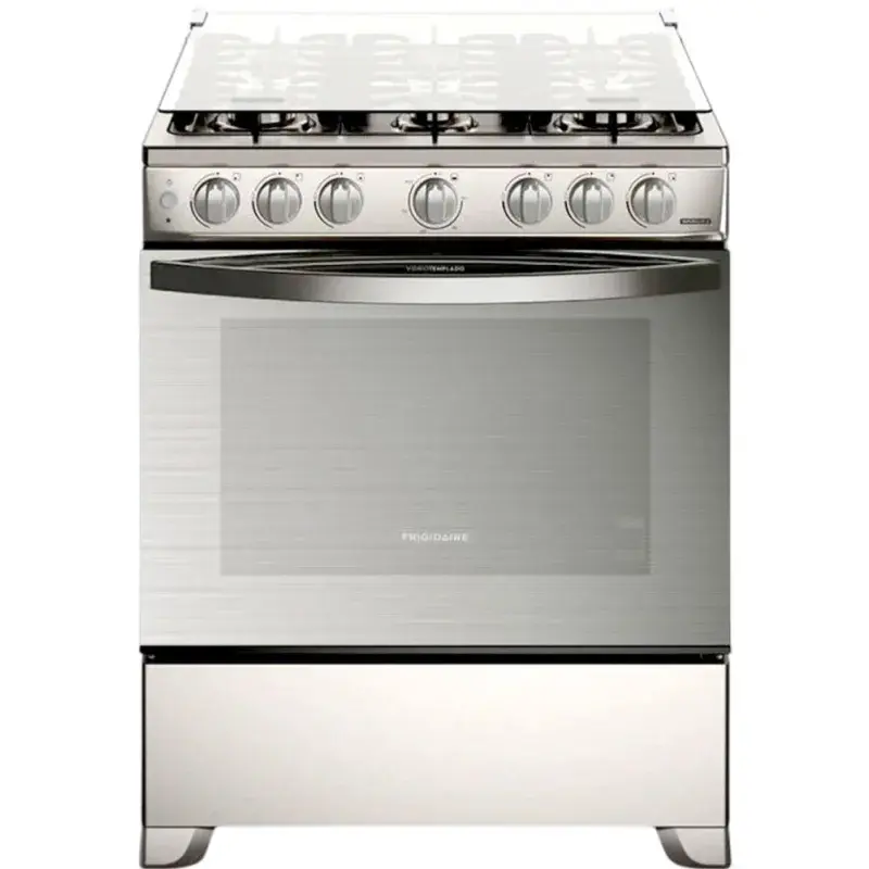 Frigidaire Estufa a gas de 30" 6 quemadores vapor brake con tapa de vidrio