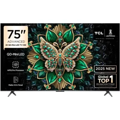 Tcl Televisor qd-mini led 75" 4k hdr procesador aipq pro 144hz c6k