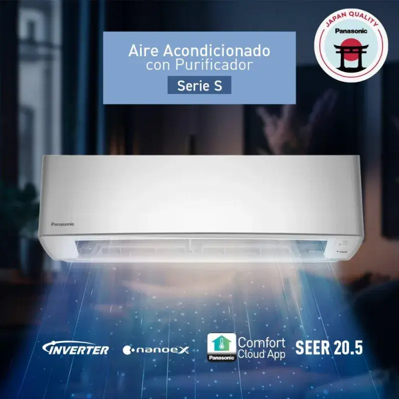 Panasonic Aire acondicionado inverter serie s de 26600btu cscus28