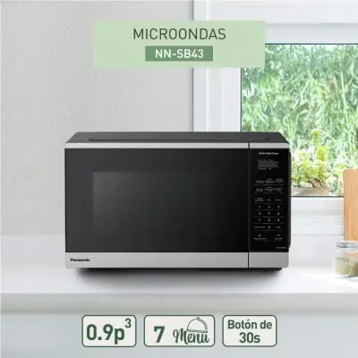 Panasonic Microondas de 0.9cuft 900w color negro nnsb43qs