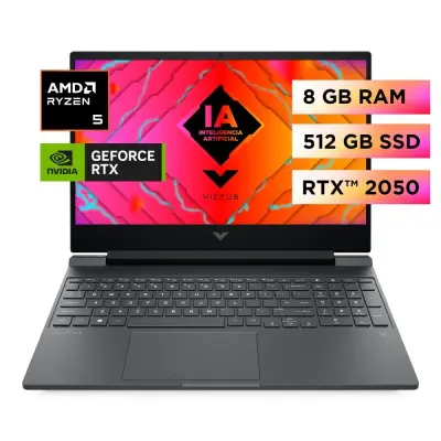 Hp Laptop gaming victus de 15.6" fhd 144hz amd ryzen 5 8645hs de 512gbgb ssd rtx2050 15fb2026la