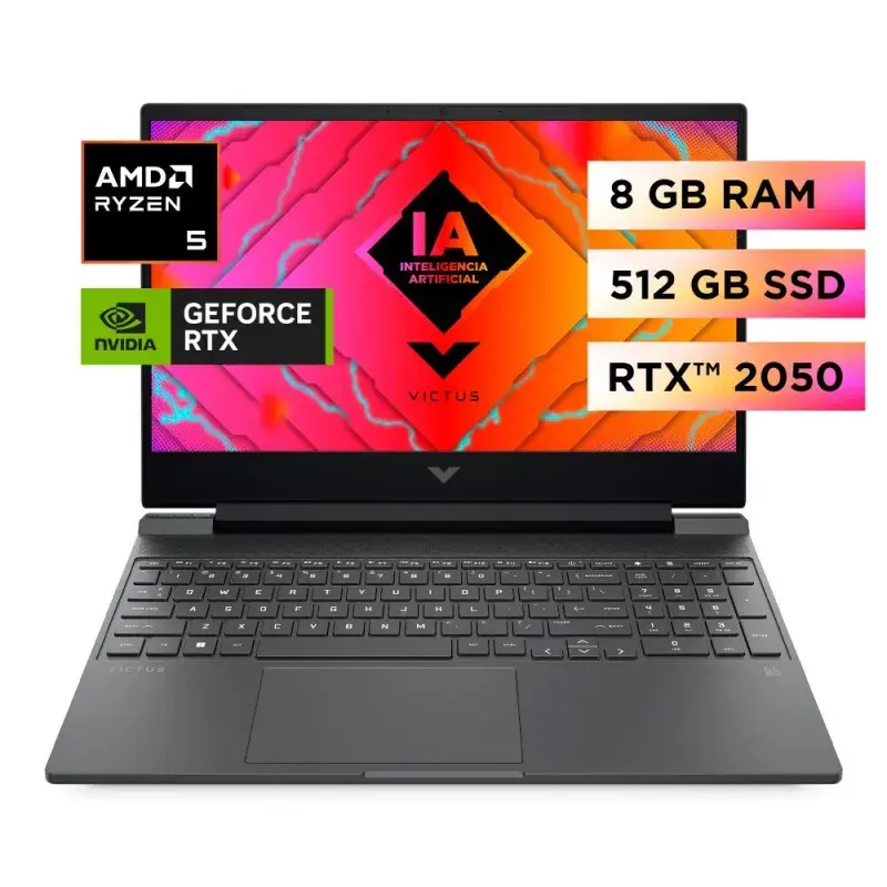 Hp Laptop gaming victus de 15.6" fhd 144hz amd ryzen 5 8645hs de 512gbgb ssd rtx2050 15fb2026la