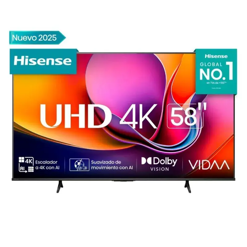 Hisense Smart tv de 58" uhd 4k con dolby vision a6nv