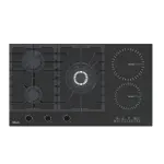 Drija Estufa empotrable dual (gas y electrica) de 5 quemadores mesa de vitroceramica negra sicilia