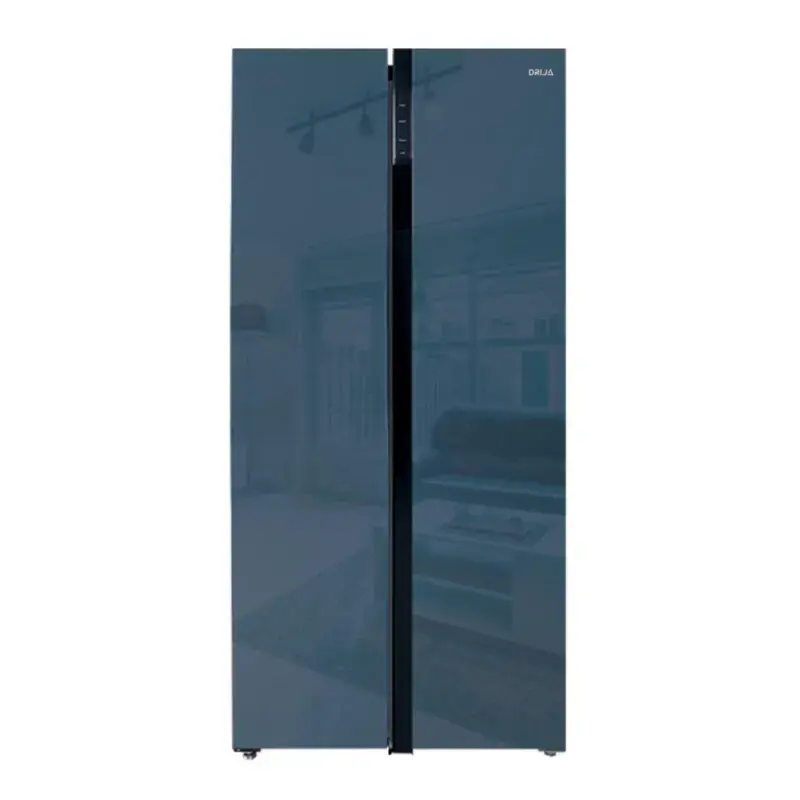 Drija Refrigerador side by side de 18cuft diseño espejo azul inverter