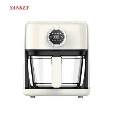 Sankey Freidora de aire de 3l con jarra de vidrio color blanca frw3013