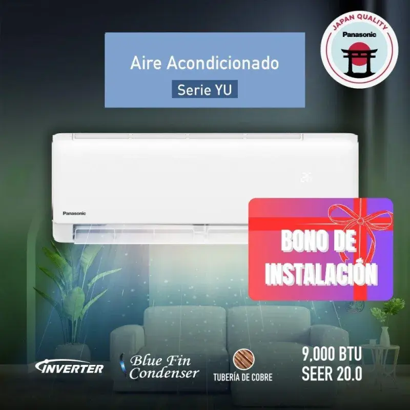 Panasonic Aire acondicionado de 9212btu inverter gas r32 yu9akv