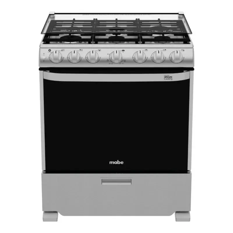 Mabe Estufa de 30" a gas 6 quemadores color acero em7660