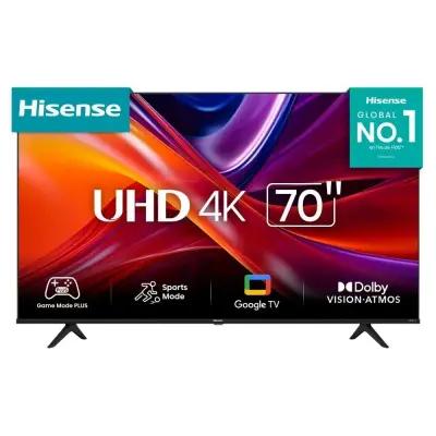 Hisense Smart tv de 70" uhd 4k google tv a68h