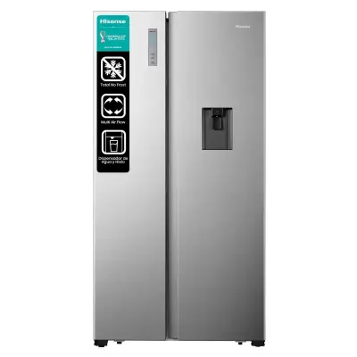 Hisense Refrigeradora side by side de 18.4cuft con dispensador de agua rs19n6