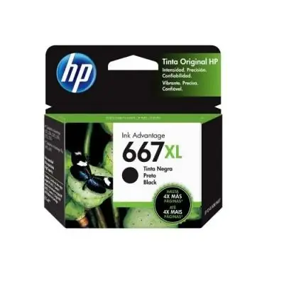 Hp Cartucho de tinta 667 xl color negro