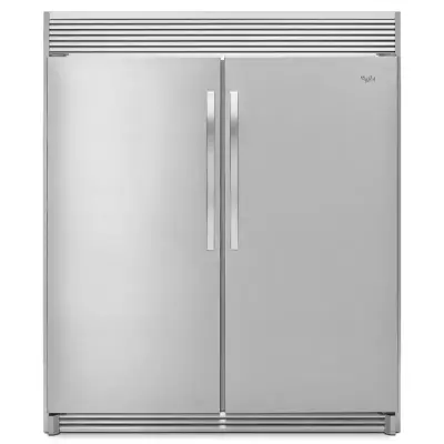 Whirlpool Refrigerador y congelador sidekick gemelas de 17.7cuft + kit de moldura skt60m y kit de fabricador de